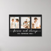 家族の思い出カスタマイズ黒写真コラージュ キャンバスプリント (正面)