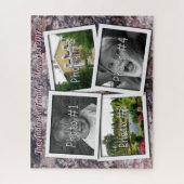 家族の思い出カスタム4 xピンクの岩の写真 ジグソーパズル (縦)