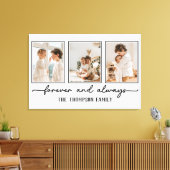 家族の思い出グレイカスタムフォトコラージュウォール キャンバスプリント (インサイチュ (リビング))