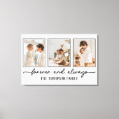 家族の思い出グレイカスタムフォトコラージュウォール キャンバスプリント (正面)