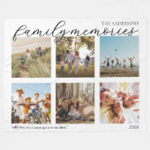 家族の思い出パーソナライズされた写真コラージュ フリースブランケット (正面(横))