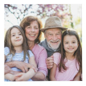 家族の思い出パーソナライズされた祖父母の写真 フォトキューブ (正面)