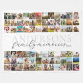 家族の思い出パーソナライズされた72フォトコラージュ フリースブランケット (正面(横))