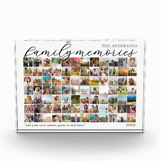 家族の思い出パーソナライズされた84写真コラージュ フォトブロック (正面)
