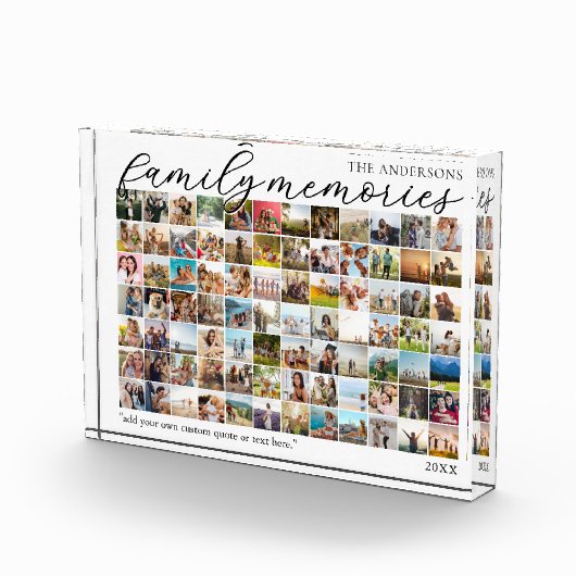 家族の思い出パーソナライズされた84写真コラージュ フォトブロック (右)