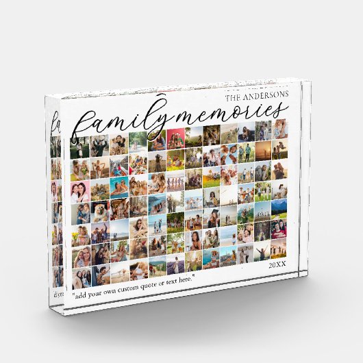 家族の思い出パーソナライズされた84写真コラージュ フォトブロック (左)