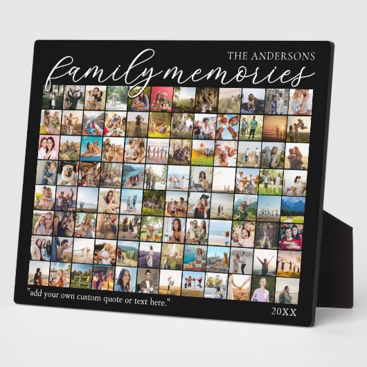 家族の思い出パーソナライズされた96フォトコラージュ フォトプラーク (側面)
