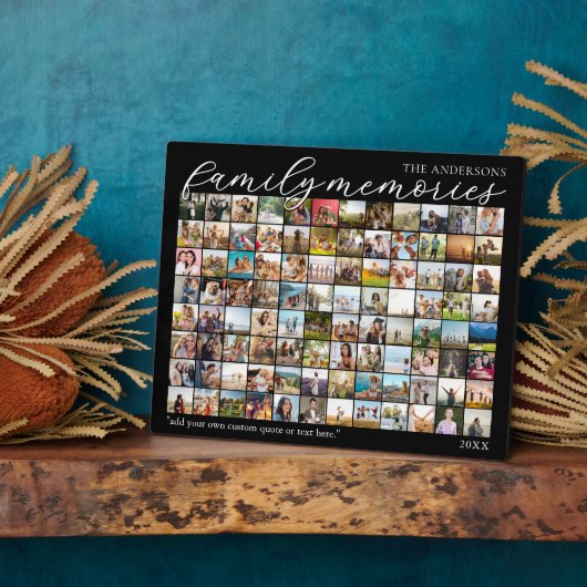家族の思い出パーソナライズされた96フォトコラージュ フォトプラーク (側面)