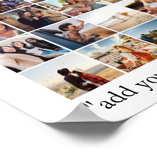 家族の思い出パーソナライズされた96フォトコラージュ ポスター (角)