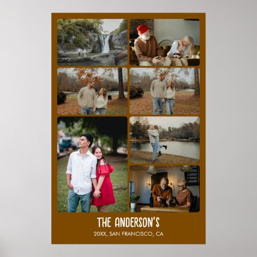 家族の思い出モダンフォトコラージュ ポスター (正面)