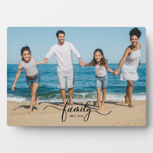 家族の思い出1写真水平エレガント フォトプラーク (正面)