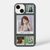 家族の思い出4 photo Collage Gray iPhoneケース (裏面)