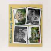 家族の思い出4 xカスタム写真チャレンジイエロー ジグソーパズル (縦)