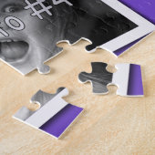 家族の思い出4 xカスタム写真チャレンジブルー ジグソーパズル (側面)