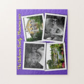 家族の思い出4 xカスタム写真チャレンジブルー ジグソーパズル (縦)