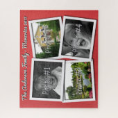 家族の思い出4 xカスタム写真チャレンジレッド ジグソーパズル (縦)