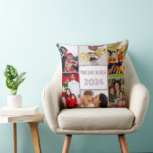 家族の思い出5写真コラージュ紫 クッション (椅子)