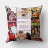 家族の思い出5写真コラージュ紫 クッション (裏面)