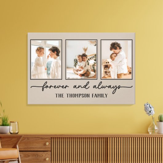 家族の思い出Greigeカスタムフォトコラージュウォール キャンバスプリント (インサイチュ (リビング))