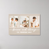 家族の思い出Greige写真コラージュ キャンバスプリント (正面)