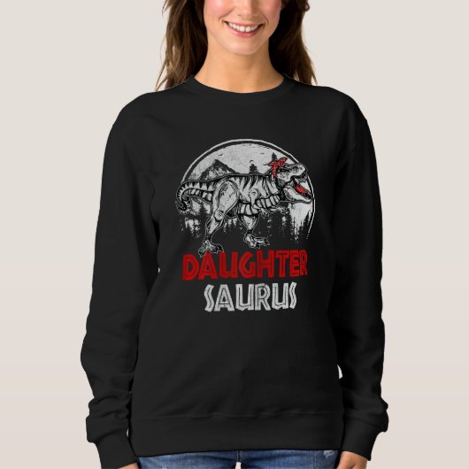 家族の恐竜レックス娘Saurus Duttersaur スウェットシャツ (正面)