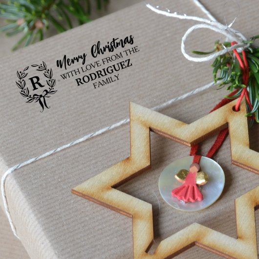 家族の愛でクリスマスカスタムを祝う ラバースタンプ