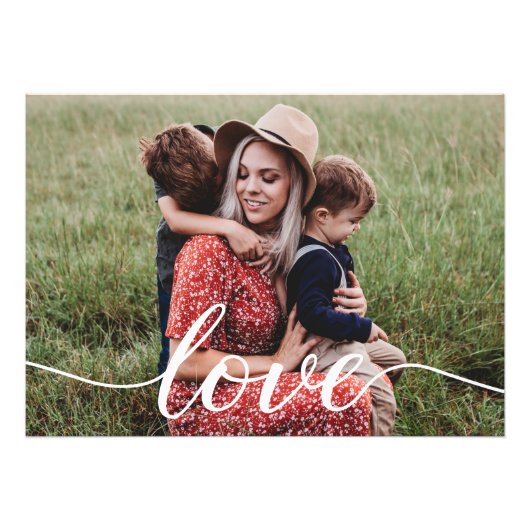 家族の愛のスクリプトのパーソナライズされた写真 フォトプリント            (正面)