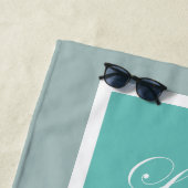 家族の愛のスクリプト写真モノグラムビーチタオル ビーチタオル (インサイチュ)