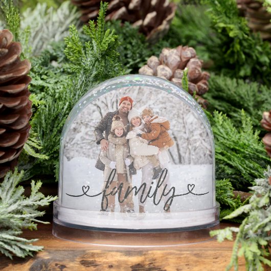 家族の愛のハートパーソナライズされた写真 (冬)