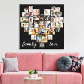 家族の愛のハート形36フォトコラージュ キャンバスプリント (インサイチュ (リビング))