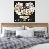 家族の愛のハート形36フォトコラージュ キャンバスプリント (インサイチュ (寝室))