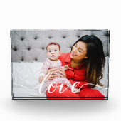 家族の愛の家族のスクリプトのパーソナライズされた写真 フォトブロック (正面)