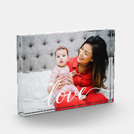 家族の愛の家族のスクリプトのパーソナライズされた写真 フォトブロック