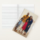 家族の愛の白いスクリプトのパーソナライズされた写真 ノートブック (内側)