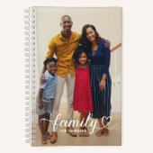 家族の愛の白いスクリプトのパーソナライズされた写真 ノートブック (正面)