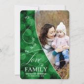 家族の愛の緑の《写真》ぼけ味クリスマスフォトホール シーズンカード (正面)