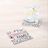 家族の愛は、赤いコースターと家族を結び付ける スクエアペーパーコースター (インサイチュ)