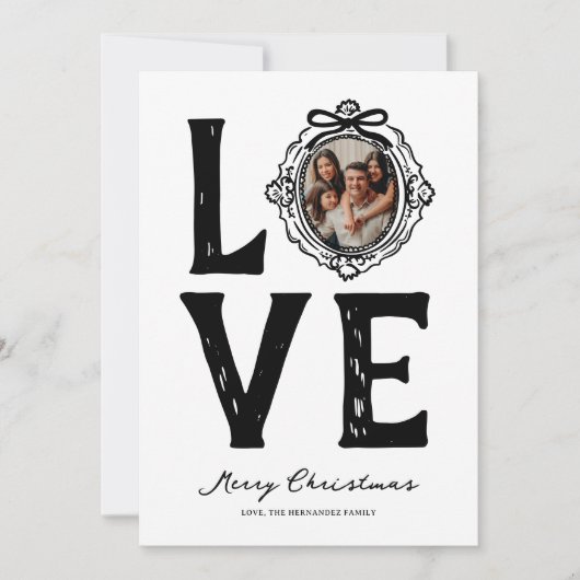 家族の愛ドードルフォトクリスマス シーズンカード (正面)