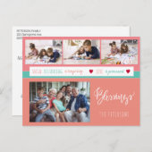 家族の愛メッセージを伝えるフォトコラージュ ポストカード (正面/裏面)