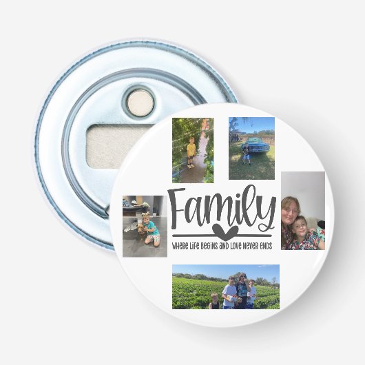 家族の愛モダン記憶の写真 栓抜き (正面)