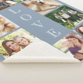 家族の愛10写真コラージュダスティブルー シェルパブランケット (3/4)