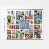 家族の愛 | 44フォトコラージュカスタム記念 フリースブランケット (正面(横))