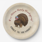 家族の感謝与"ゴブル"ぐらつかせるまで!" ペーパープレート (正面)