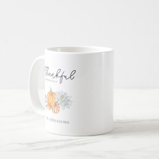家族の感謝祭に感謝シンプルする コーヒーマグカップ (正面左)