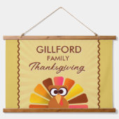 家族の感謝祭のパーソナライズされた壁 吊り下げ型タペストリー (正面)
