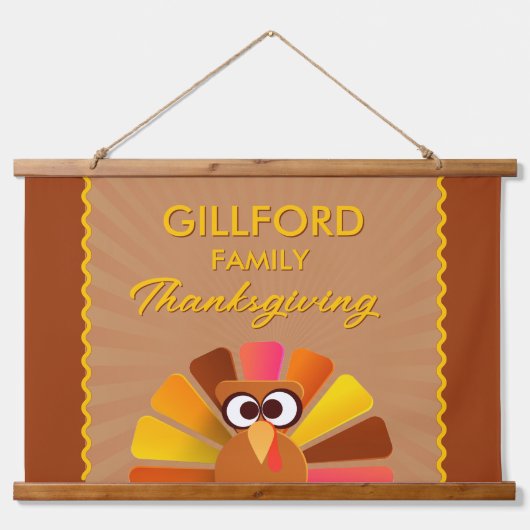 家族の感謝祭のパーソナライズされた壁 吊り下げ型タペストリー (正面)