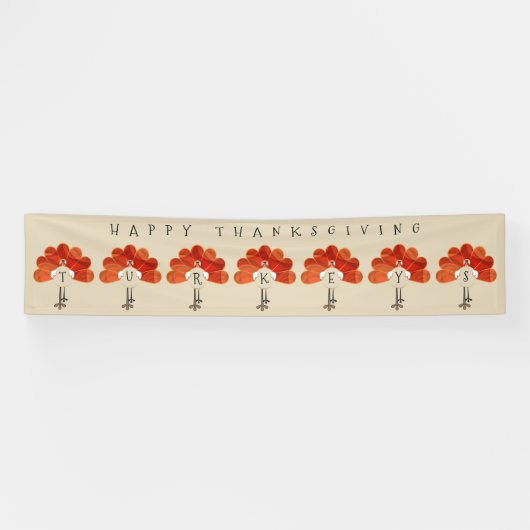 家族の感謝祭の七面鳥 横断幕 (横)