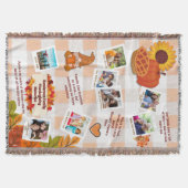 家族の感謝祭の思い出フォトコラージュ スローブランケット (正面)