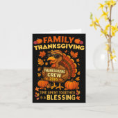 家族の感謝祭クルー2025ターキーおもしろいマッチン カード (黄色い花)