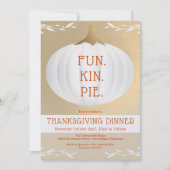家族の感謝祭ディナーホワイトカボチャ 招待状 (正面)